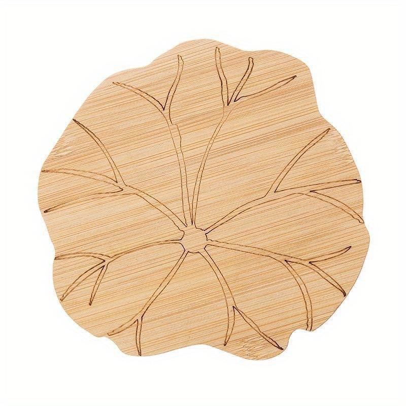 Kreative Lotusblumen-Getränkeuntersetzer aus Holz, rund, Tassenunterlage, Tischset für Tee, Kaffeetasse, Tischset, Heimdekoration, Küchenzubehör