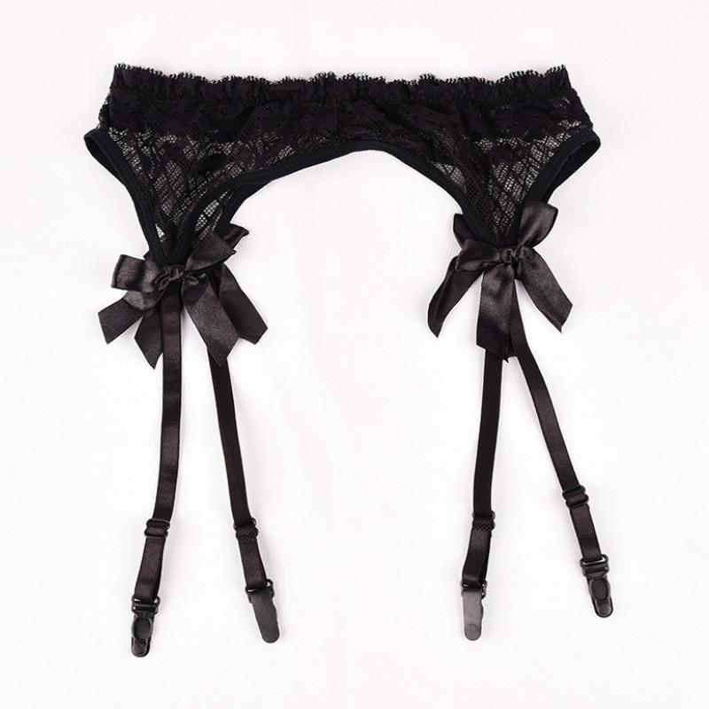 Transparente Spitze Straps Sexy Overknees Strumpfhalter Strümpfe Bondage Dessous Strumpfhalter Set
