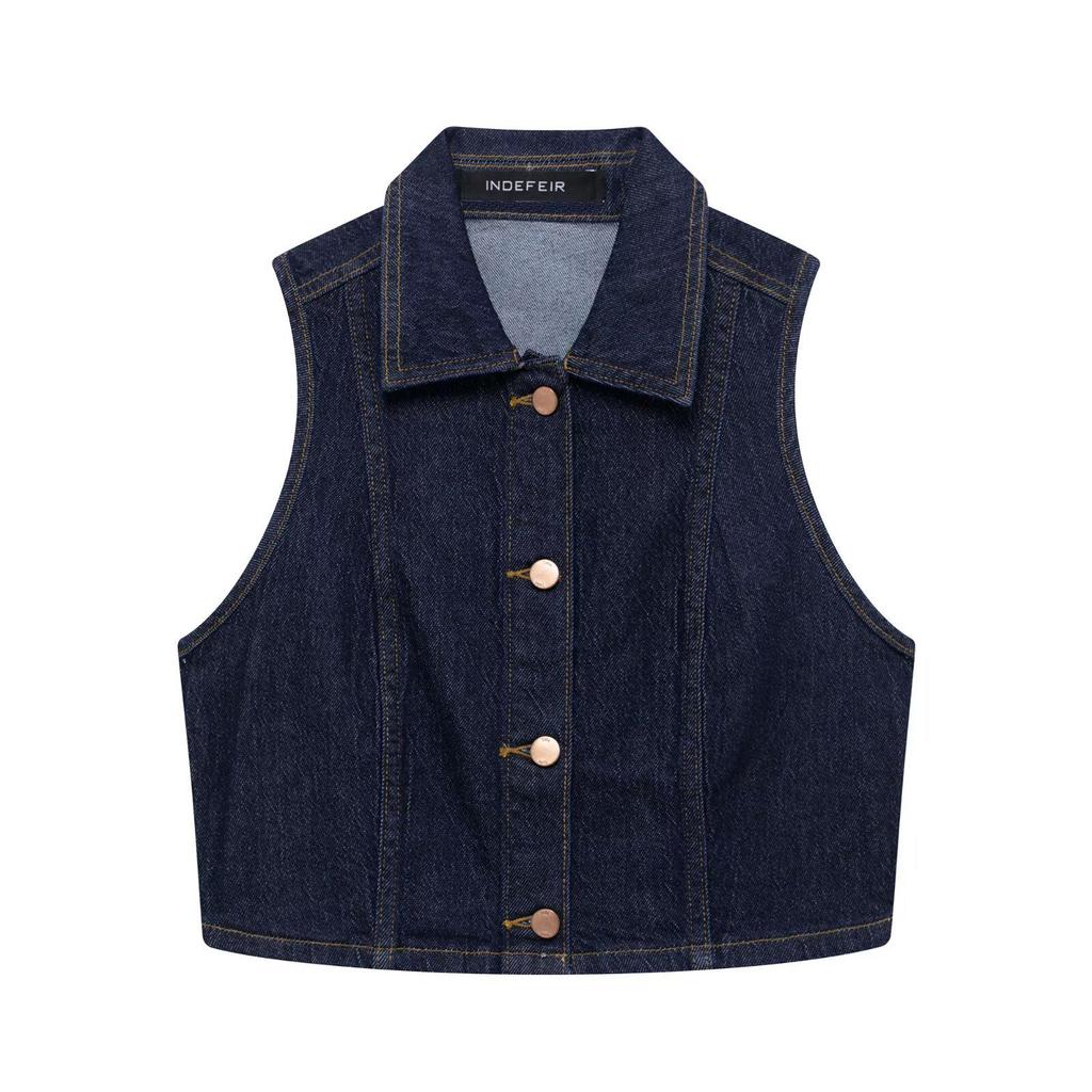 European & American Style 2025 Spring Fashion Set: Denim Vest & Wide-Leg Pants