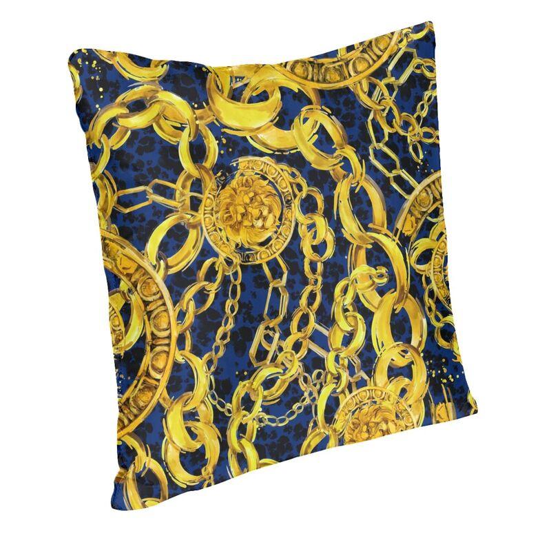 Baroque Golden Lion And Damask Cushion Cover Sofa Home Decorative Square Throw Pillow Cover 40x40