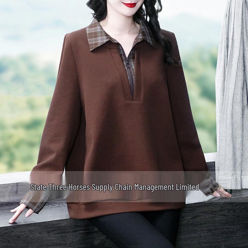 

Весенний комплект из двух предметов большого размера для похудения: рубашка с лацканами и свитшот для женщин XL (120-140 Jin)