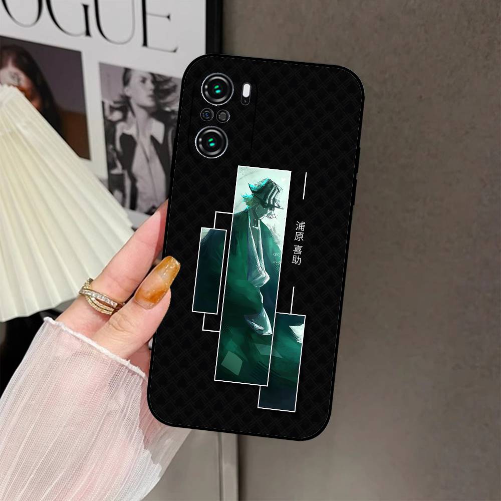 L-Kisuke Urahara Bleach Anime Phone Case Black Phone Case For Xiaomi 11 12 Redmi Note 11 5G 8T 9A 9 10T Note8Pro Note9 12S Ultra