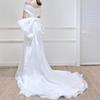 Light wedding dress 1011 new simple satin French fishtail temperament bride super fairy dream Mori travel dress skirt