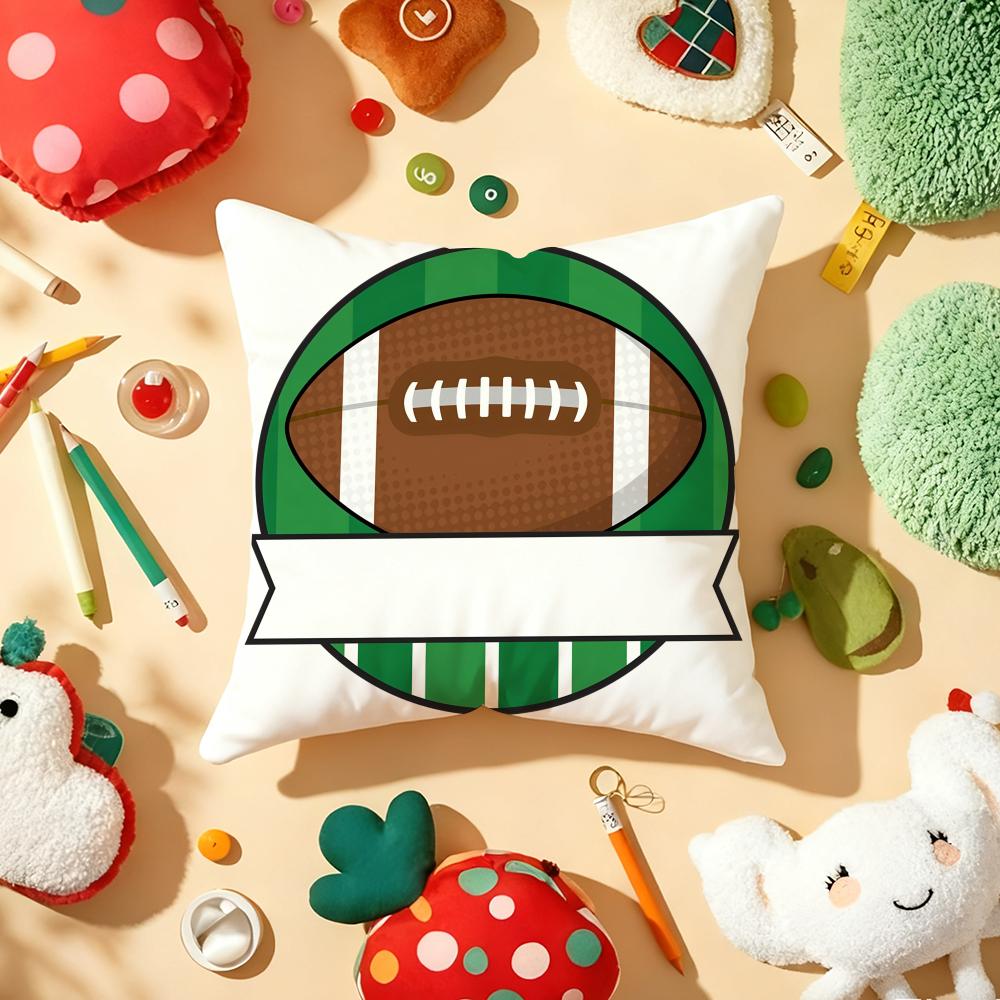 Super Bowl Cushion Cover Soft Short Plush DoubleSided Printing Home Decor Machine Washable Pillow Case Gift