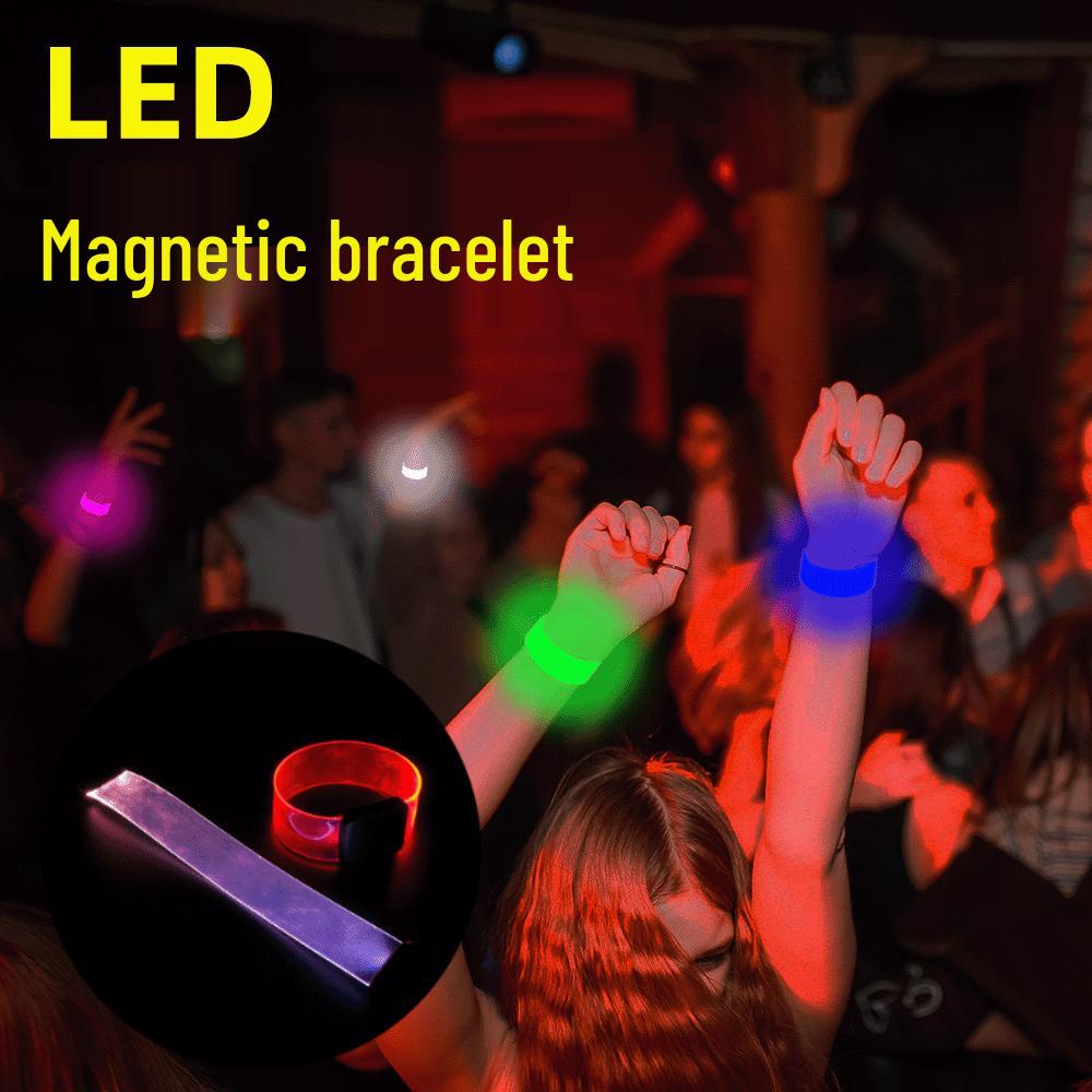 Magnetic Sound-Activated RGB LED Flashing Bracelet for Events