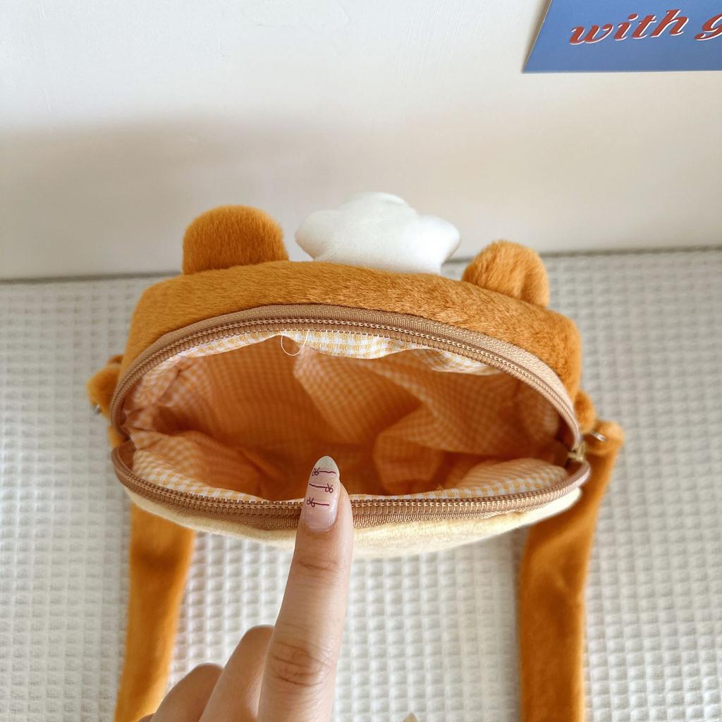 Capibara Dolphin Cub Fun Baking Oblique Span Bag Creative Fried Egg Toast Dolphin Cute Girl Student Storage Bag