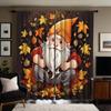 2pcsHD Santa Claus Autumn Maple Leaf Decorative Curtain Black Tie Digital Printed Curtain Home Decoration Style Decorate Liv