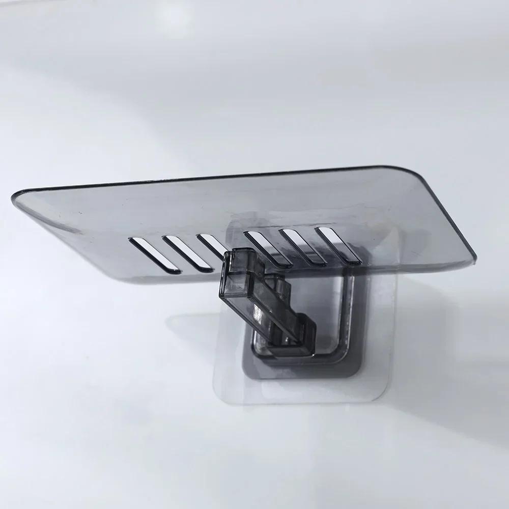Removable Wall Mount Heavy Duty Plastic Soap Holder Storage Basket Self Adhesive Drain Soap Box