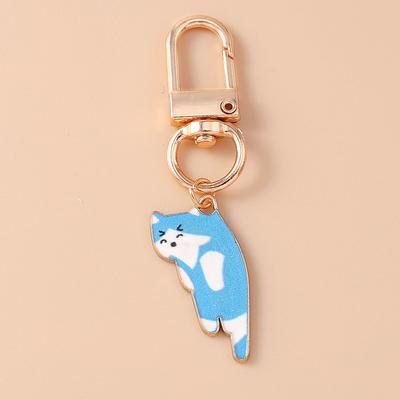 Cute Enamel Cat Keychain Cartoon Animal Key Ring Pendant for Women Girls Handbag Decor DIY Handmade Jewelry Gifts