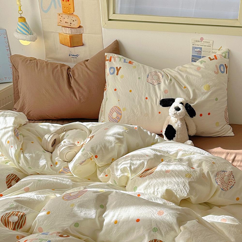 Cartoon Washed Cotton Pillowcases - Adult Spring Pair 48x74cm