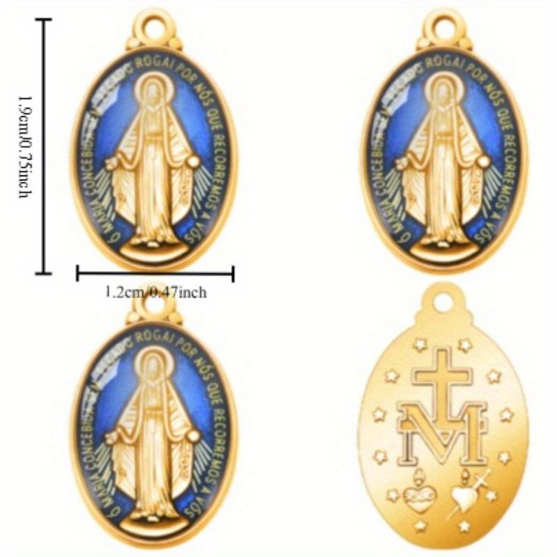 10 Pezzi Nuovo Cattolico Vintage Medaglia della Vergine Maria Collana Orecchini Gioielli Portachiavi Ciondolo Fai da Te Accessori.