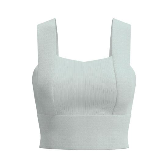 

Женский спортивный бюстгальтер с квадратным вырезом, укороченный топ для тренировок со встроенным бюстгальтером для йоги, спортзала, фитнеса, бега L циан