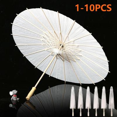 1-10Pcs Oiled Paper Umbrella 60cm Handmade Paper Umbrella Photography Props Decorative Chinese Parasol for Wedding Party Decor
