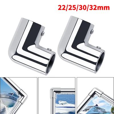 2PCS 22/25/30/32mm 2 Way Boat Hand Rail Fitting 316 Stainless Steel 90 Degree Elbow Pipe Connector for Marine Yacht Boat Accessories
