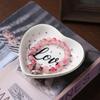 Cross-border Ceramic Heart-Shaped Jewelry Storage Tray for Rings, Necklaces & Perfume – Creative High-End Feel Desktop Ornament
