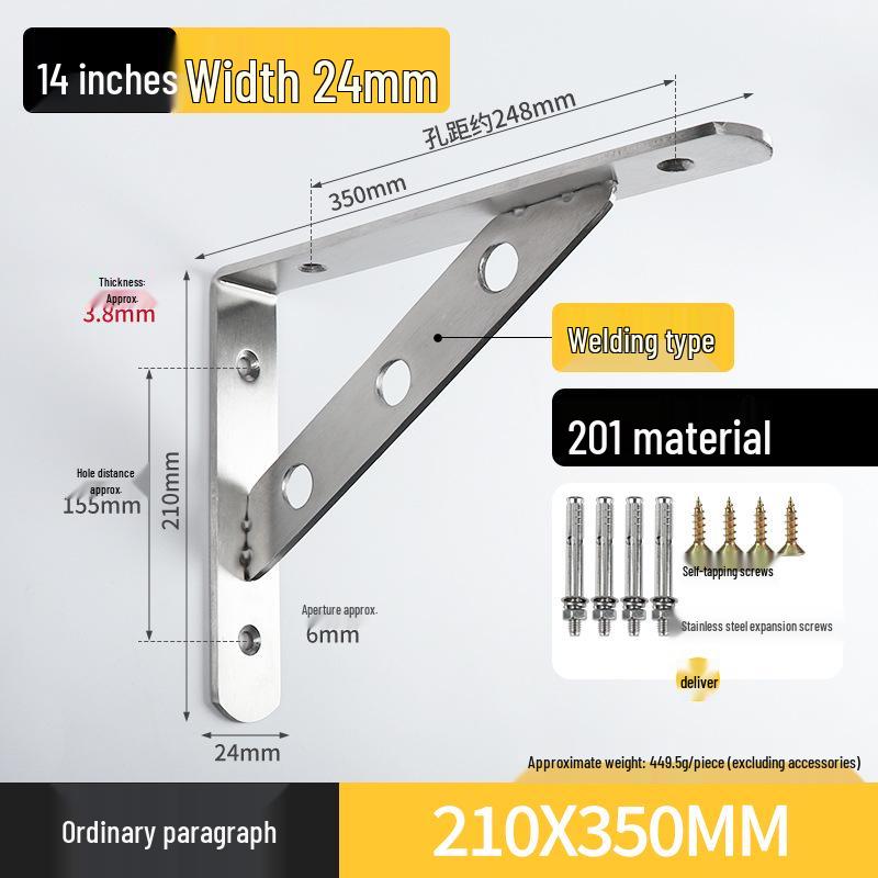 Stainless Steel Right Angle Wall Shelf Bracket Support