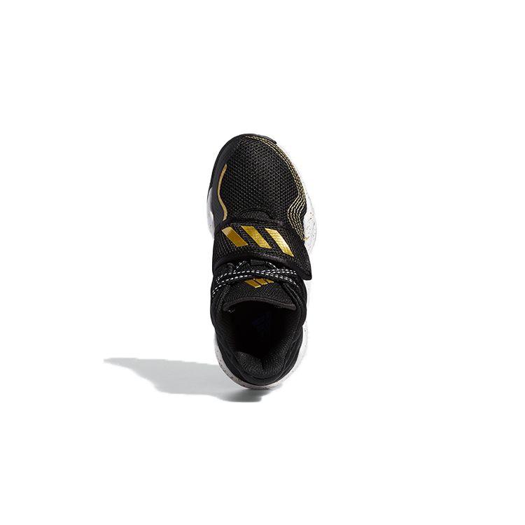 Adidas Deep Threat Comfortable Trendy Breathable Mid-Top Kids Basketball Shoes Kids Basketball Shoes Black Gold FX8644