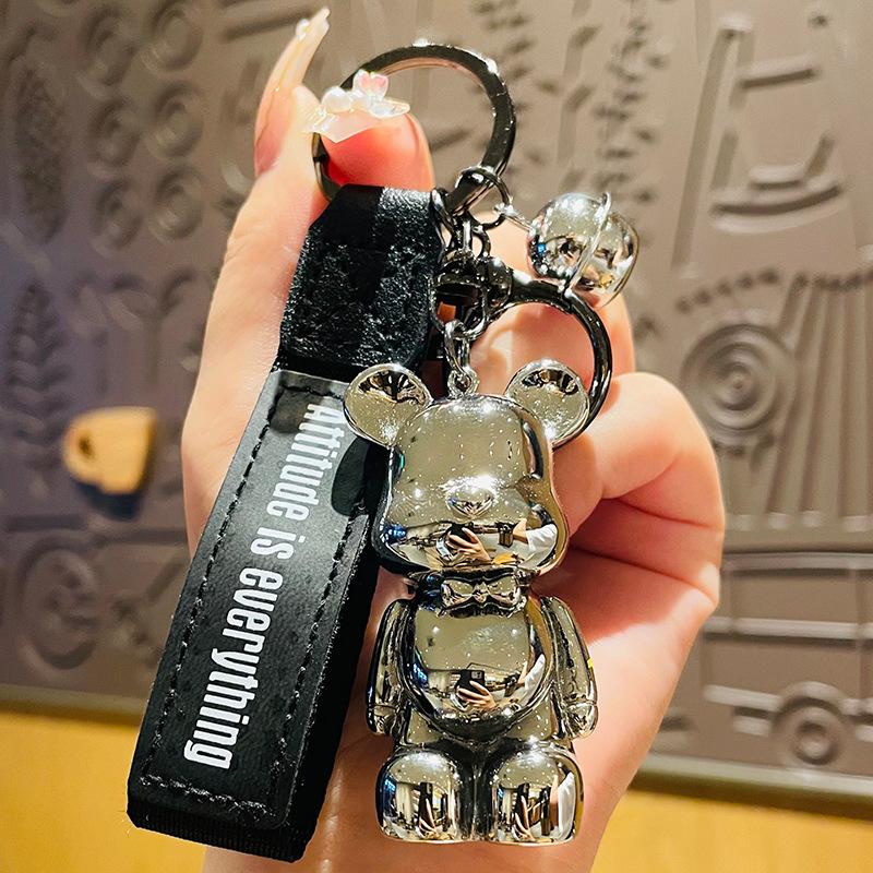 Cartoon Keychain Car Keyring Bear Pendant Key Ring Car Accessories