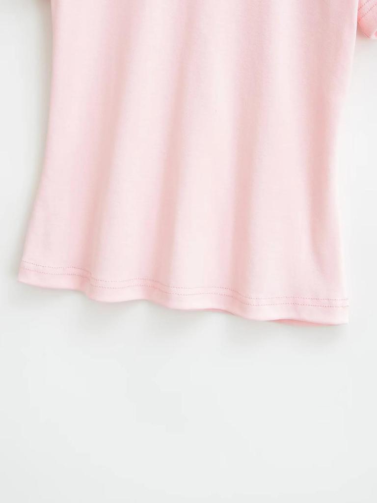 Retro Solid Color Slim Fit Crop Top with Round Neck & Short Sleeves