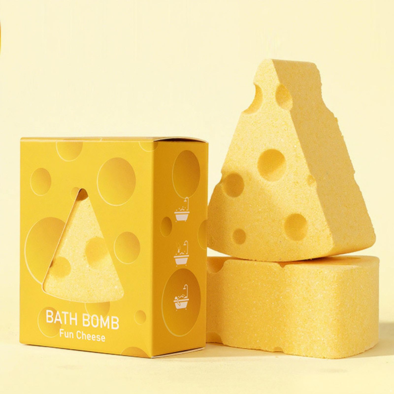 

1PC Cheese Shaped Bath Bomb, Moisturizing Bath Time, Fun Self Care Gift for Women & Men, Cheese Themed Party Favor One Size жовтий