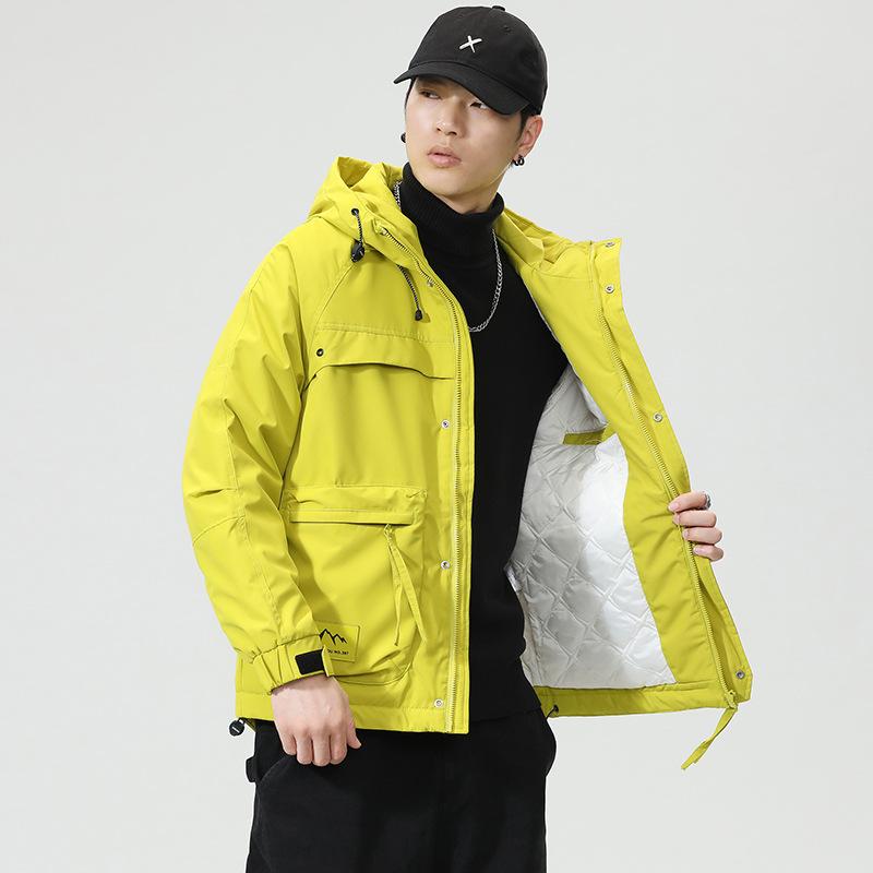 Куртка с капюшоном мужская сезонная зимняя повседневная мужская и женская одинаковая — фото 13