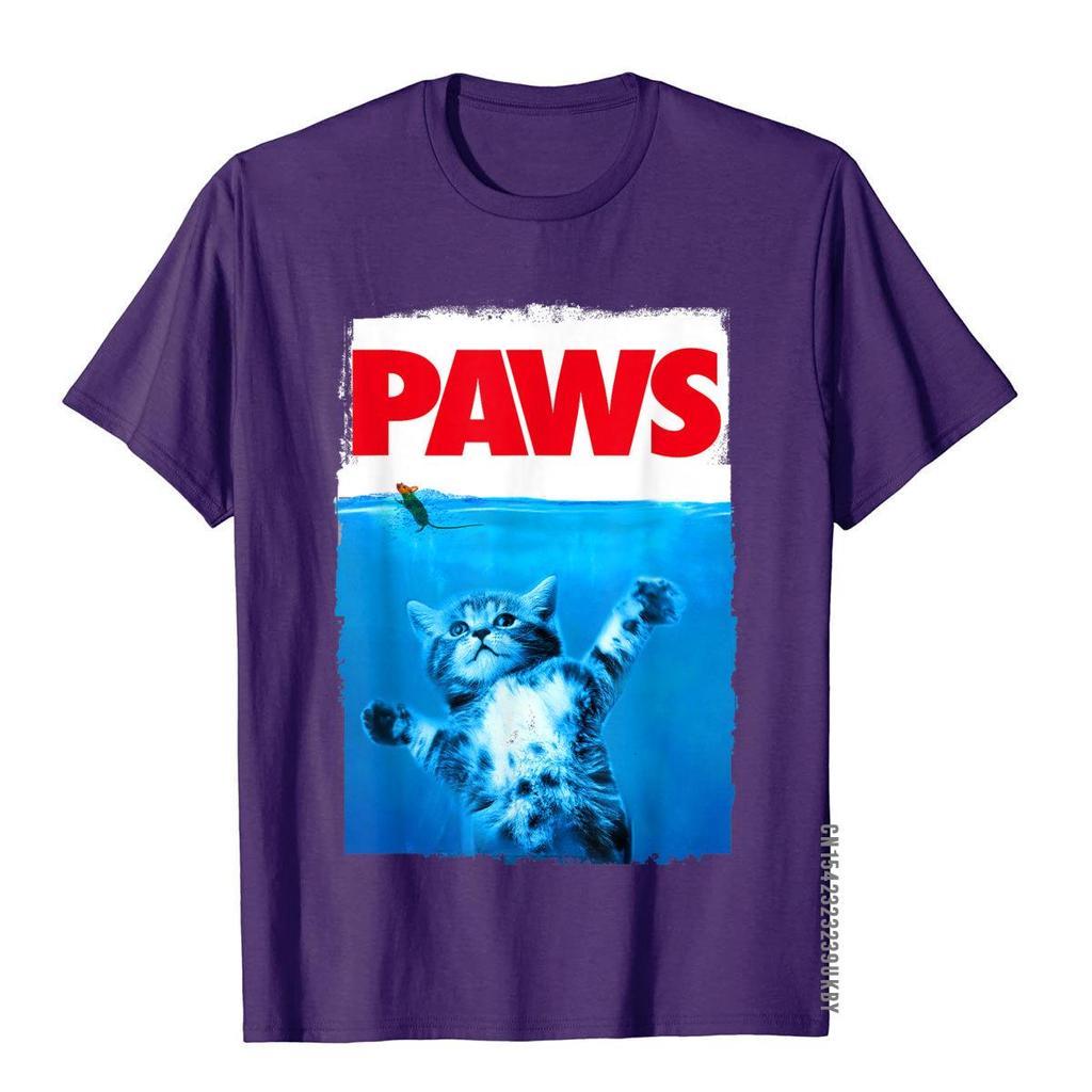 Paws Cat And Mouse Top Cute Funny Cat Lover Parody Top T-Shirt Top T-Shirts Preppy Style Special Cotton Tops & Tees Men