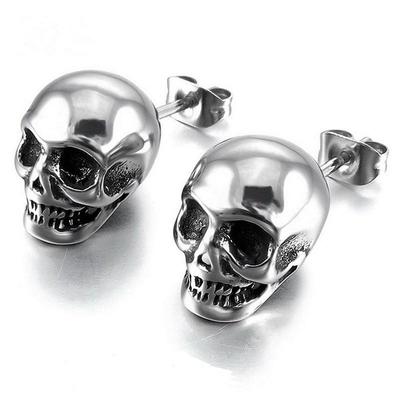 Punk Totenkopf Ohrstecker für Männer Jungen Coole Schmuckstücke Hip-Hop Ohrstecker Vintage Rock Skelett Ohrringe.