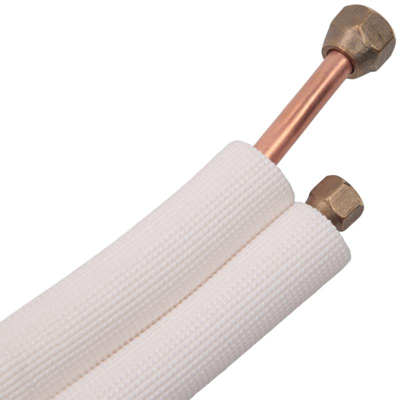 Tubo Coassiale per Condizionatore d'Aria da 3 Metri 1/4In 3/8In Set Tubo in Alluminio Isolato Parti del Condizionatore Tubo Refrigerante