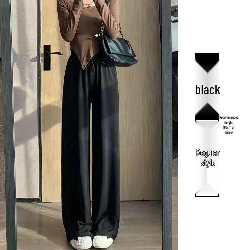

Women s Gray Wide-Leg Elastic Waist Casual Summer Pants S (70-100 lbs)
