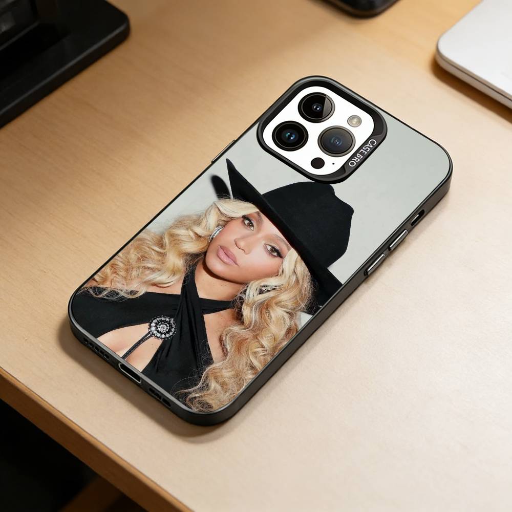 B-Beyonce Cowboy Phone Case For iPhone 17,16,15,14,13,12,11 Plus,Pro Max,XS,Colorful Silver Black Cover
