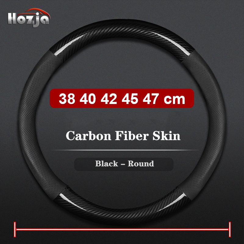 38cm 40cm 42cm 45cm 47CM Carbon fiber Leather Steering Wheel Cover Non slip breathable For Truck Bus Auto Interior Accessories