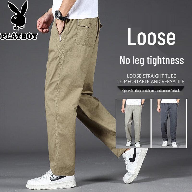 

PLAYBOY Men s Pure Cotton Straight Fit Casual Cargo Pants XL