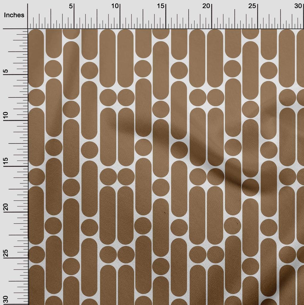 oneOone Georgette Viscose Brown Fabric Geometric Dress Material Fabric Print Fabric By The Yard 42 Inch