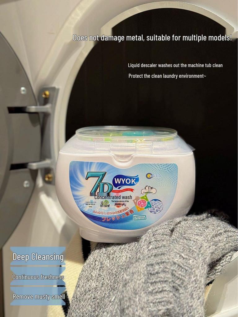 WYOK 7-in-1 Laundry Pods: Long-Lasting Fragrance, Softening, Concentrated Detergent, Stain Removal, Large Size