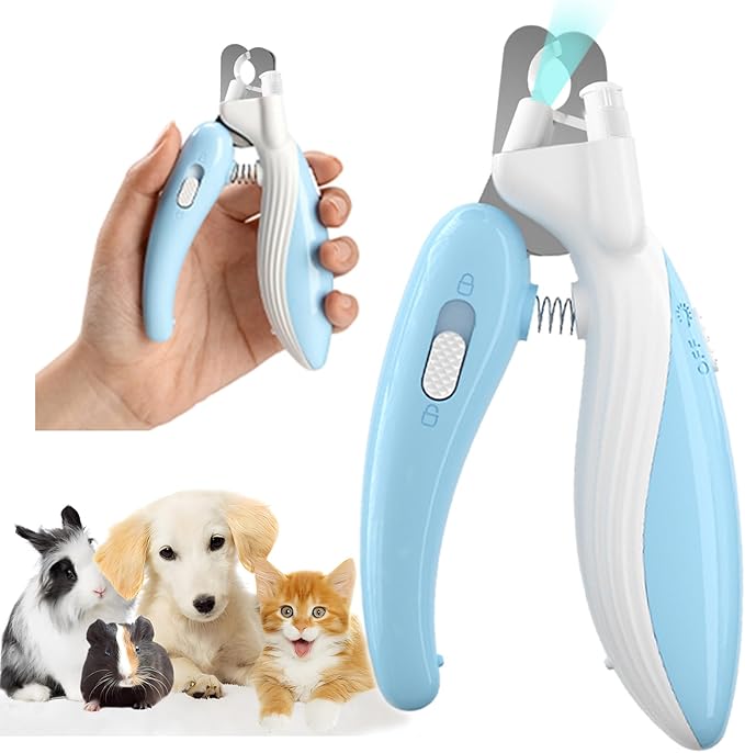Cat and dog nail clippers, with light, suitable for dogs, cats, rabbits, sharp