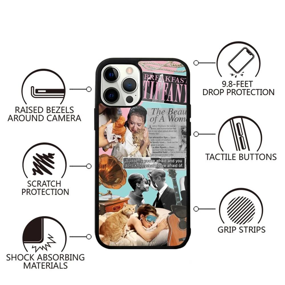 A-Audrey Hepburn Breakfast Tiffanys Phone Case For iPhone 15,14,13,12,11,Plus,Pro,Max Mini Magsafe Magnetic Wireless Charging