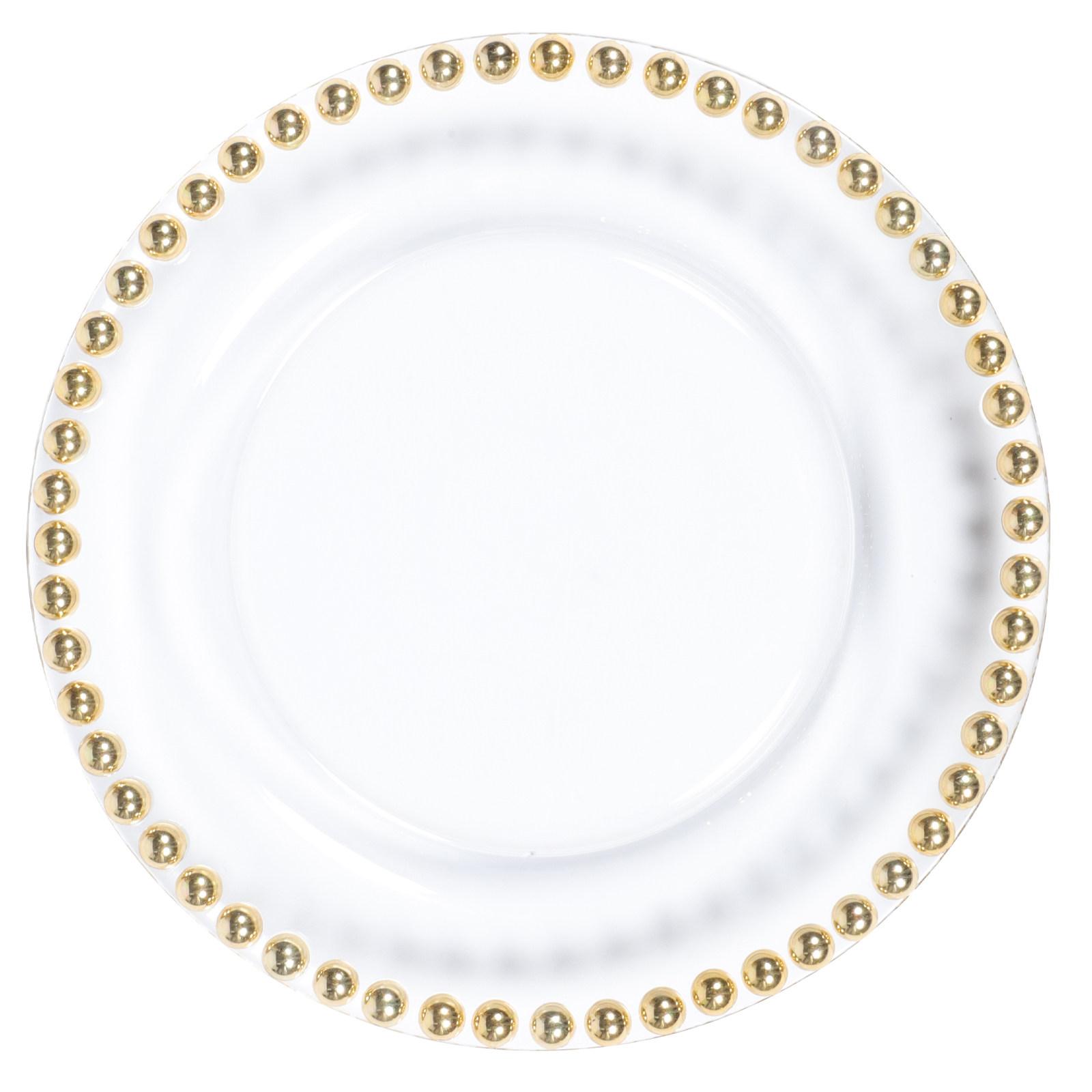 Gold Plated Glass Plate Multi-Function Decorative Serving Dinner Steak Food Accessory Household Food Dish Steak Plate 21X21X1.5CM