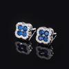 2024 Zhuang Sheng Copper Floral Gemstone Retro Stud Earrings for Women