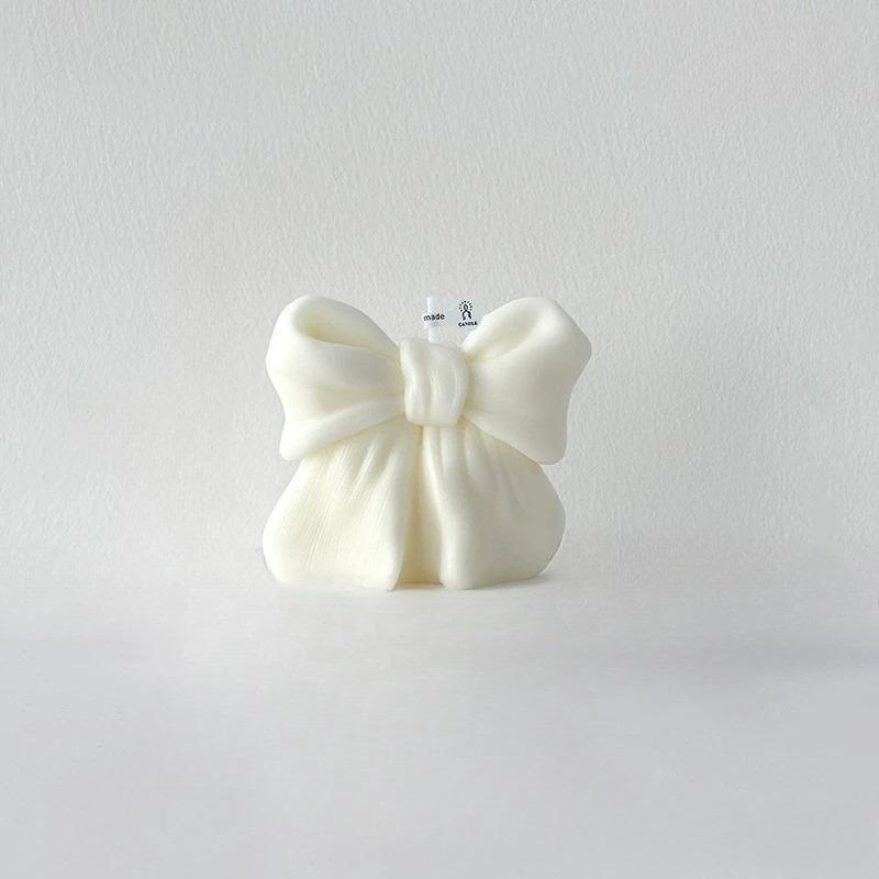 1PC 3D Bow Tie Candle Valentine's Day Bowknot Aromatherapy Scented Candles Plaster Craft Home Decor Wedding Favors Gift