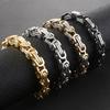 8mm Herenarmband - Duurzame 304 Roestvrij Staal Boxketting, 18K Goudkleurig Gecoat, Hip Hop Stijl, Geschikt voor Casual Outfits