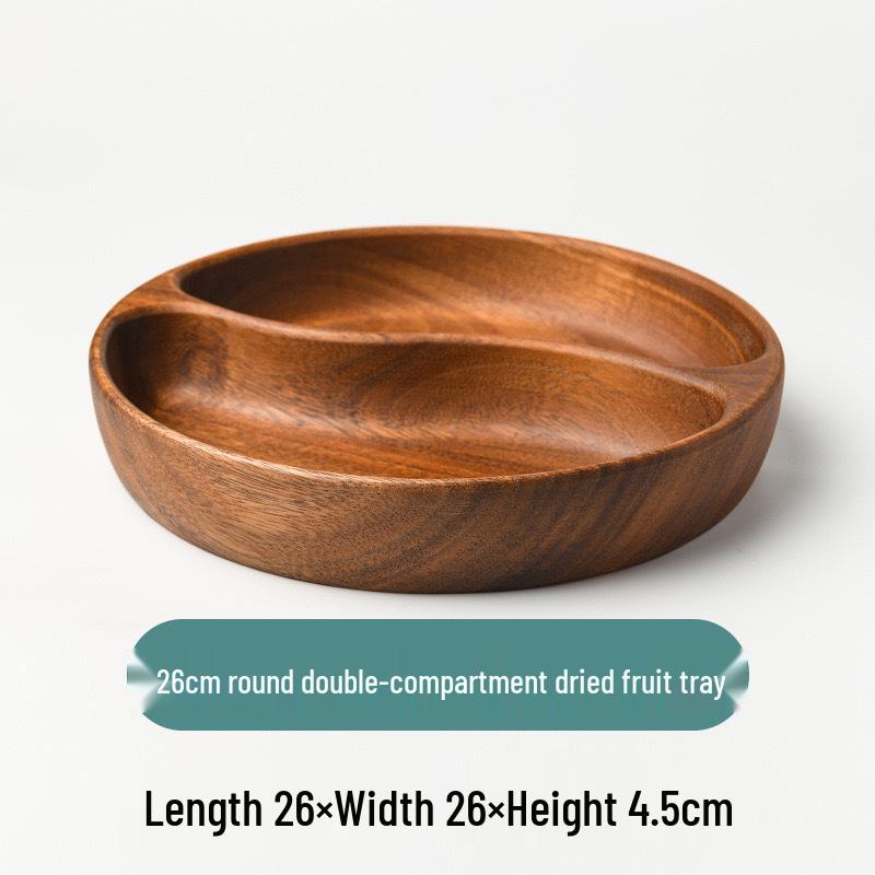Walnut Wood Fruit Bowl - Solid Wood Snack and Salad Plate