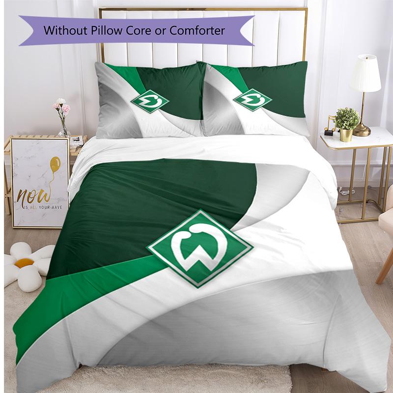 Set Lenzuola 3 Pezzi Stampato Werder Bremen, Comodo Set Copripiumino per Camera da Letto Amico della Pelle