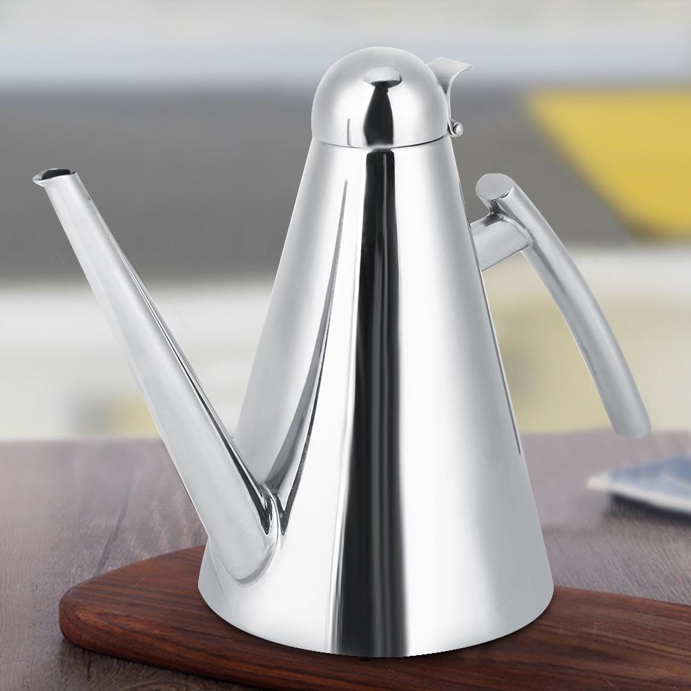 500ml Stainless Steel Oil Pot Dispenser Sauce Vinegar Can Bottle Storage Pot Kitchen Accessories