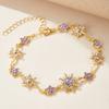 Sparkling Zircon Inlaid Sunflower Flower Bracelet, A Light Luxury Accessory Jewelry Suitable for Ladies' Elegant Temperament