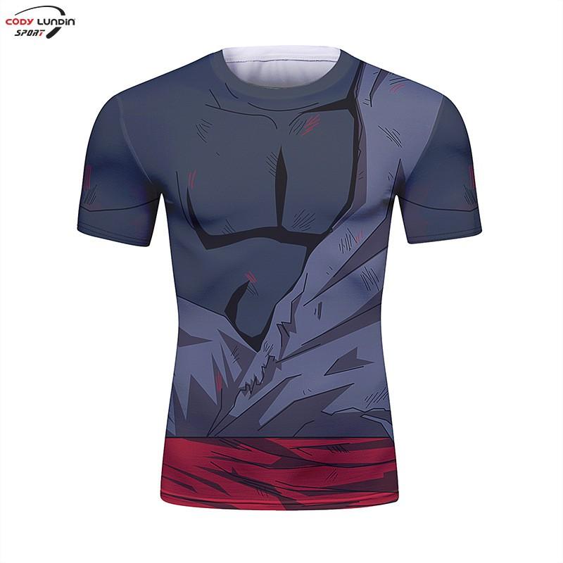 Mens Slim Fit Short Sleeve T-Shirt With 3D Print Quick-Dry Athletic Top Running Casual Sport