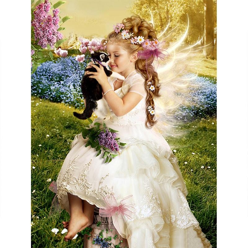 

5d DIY Алмазная картина Девушка Полный портрет Алмазная вышивка Украшение 20X30CM