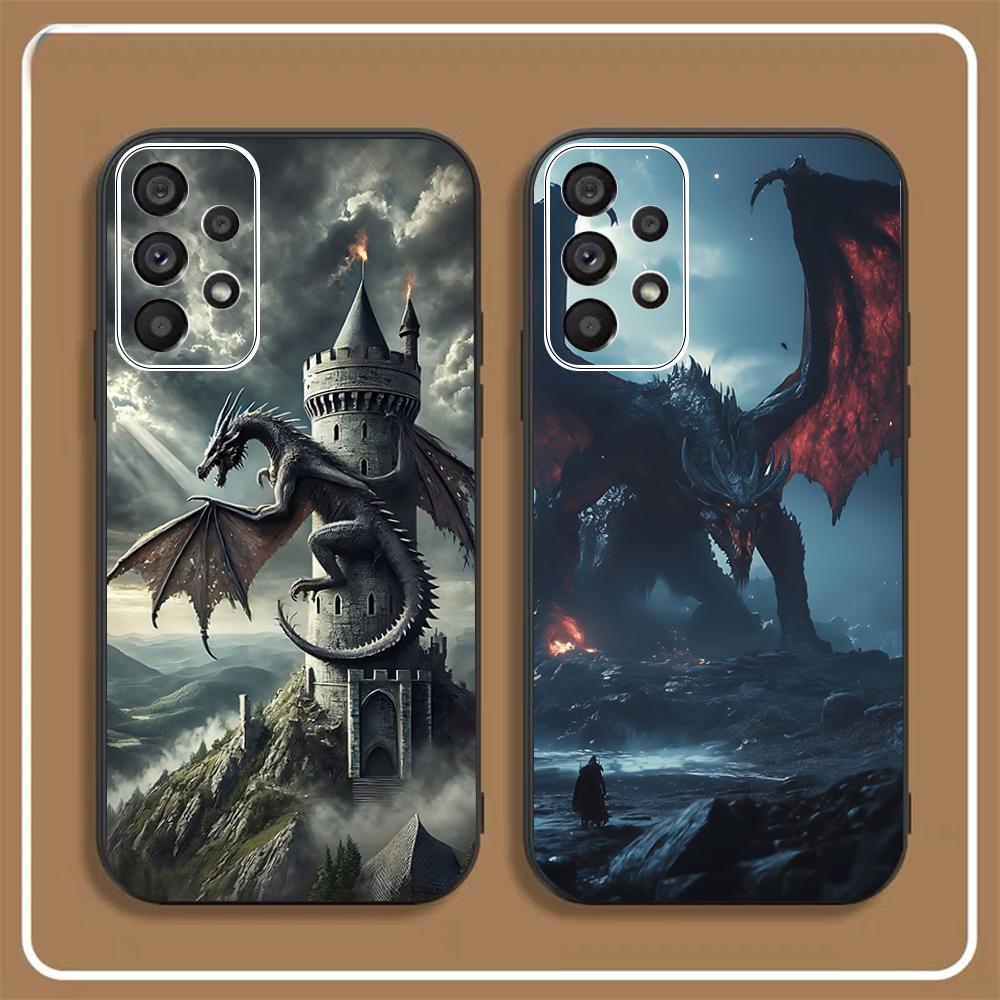 Dragon Phone Case For Samsung S24, S25 22,30,Note20,Ultra,Lite,Ultra5G,Plus,FE Black Cover