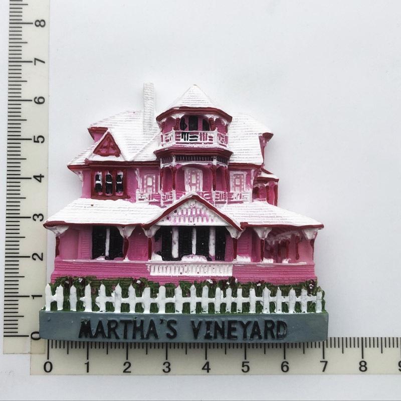 Villa Architecture Refrigerator Fridge Magnet Sticker 3D Handmade Resin Travel Gift Souvenir Collection Home Decoration