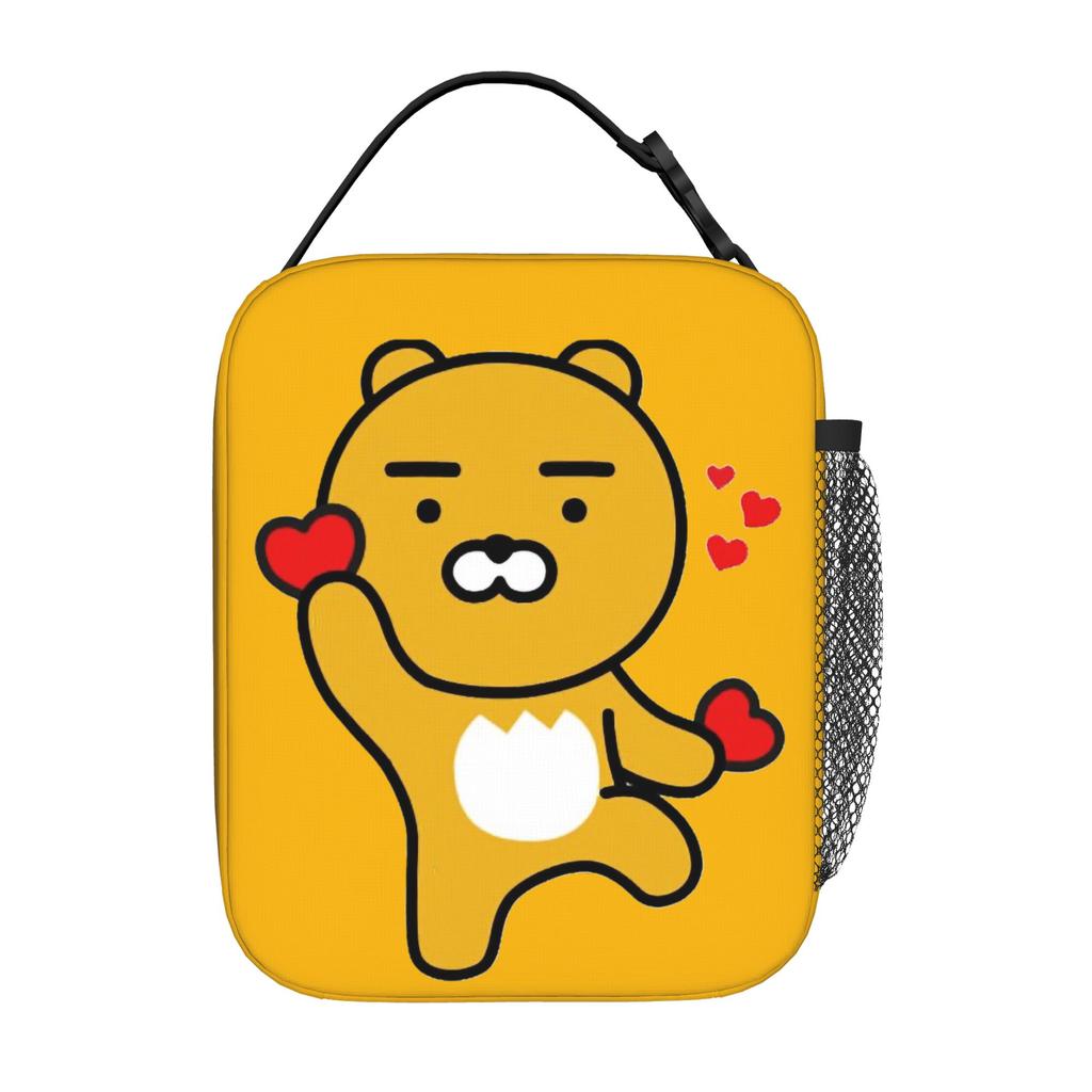 K-Kakao F-Friends Hello! Ryan Insulated Lunch Bag Leakproof Meal Container Cooler Bag Tote Lunch Box Picnic Food Handbags