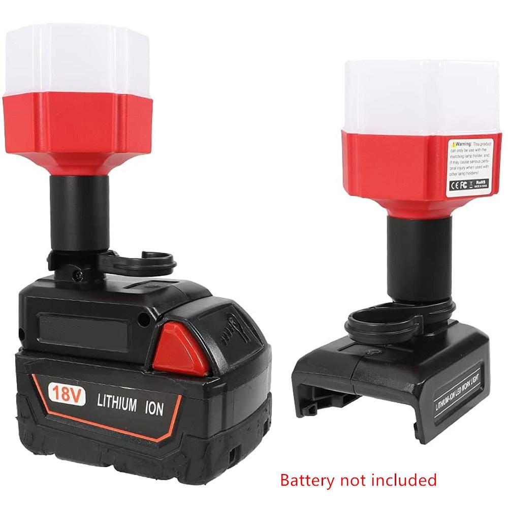 12W LED Work Light For Milwaukee M18 14.4V-18V Li-ion Battery Portable Table Lamp 1200LM Work Light Adapter Tool Reading Night Light Home Office